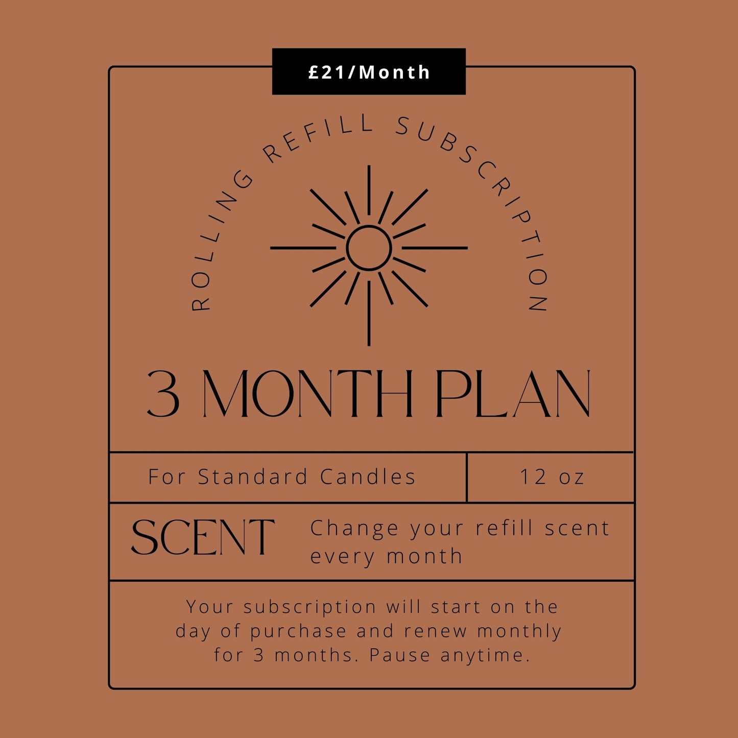 3 Month Candle Refill Subscription